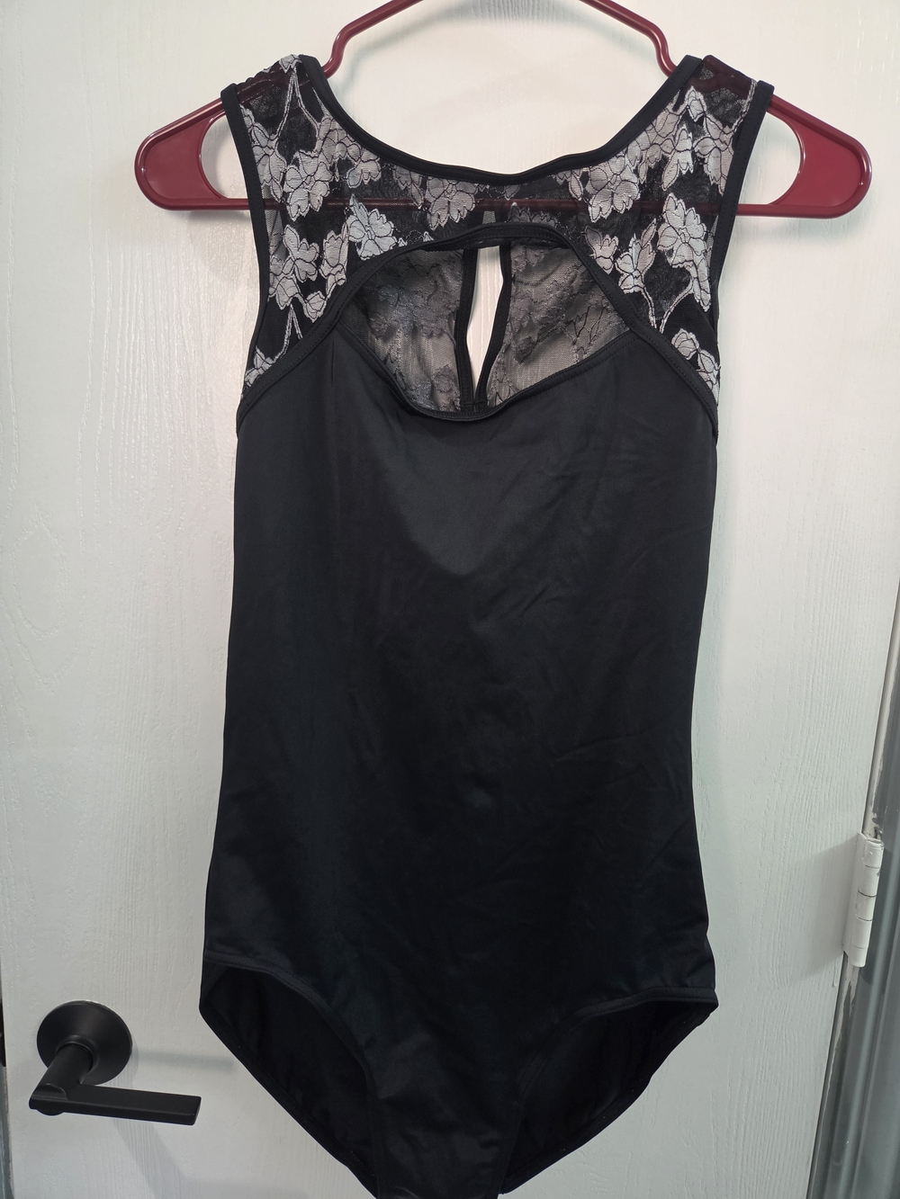 balera Black Lace-Back Dance Leotard